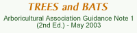 TREES and BATS - Arboricultural Association Guidance Note 1 (2nd Ed.) - May 2003